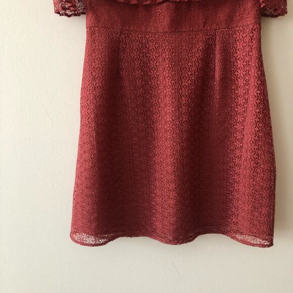 Keepsake Ignite Lace Ruffle Mini Dress in Paprika - Picture 4 of 8
